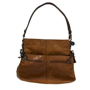 The Sak Women Sanibel Brown Genuine Leather Shoulder Bag Purse Distressed Rustic
